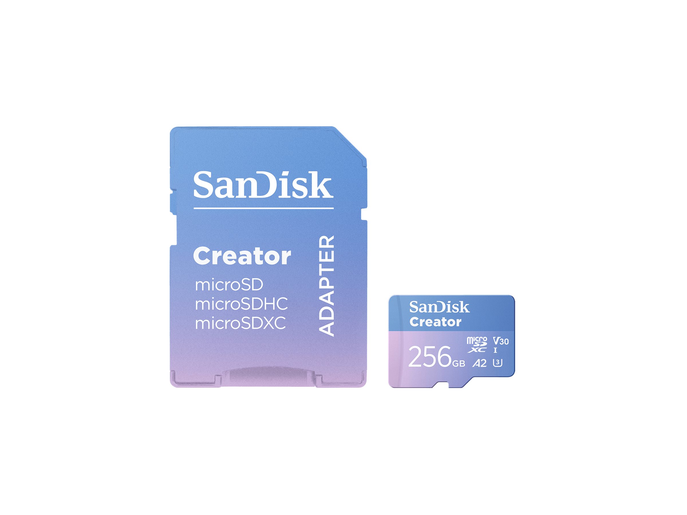 SanDisk Creator microSDXC UHS-I 256 GB A2 V30 Blau