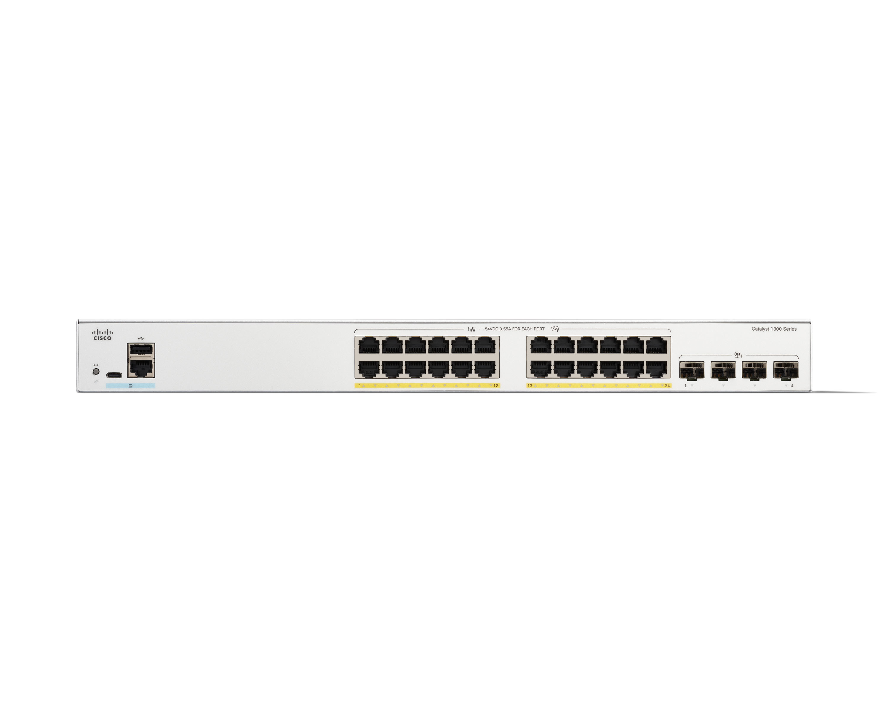 Cisco Catalyst 1300-24P-4X 24-Port PoE+ Managed Switch 4x 10G SFP+ Weiß