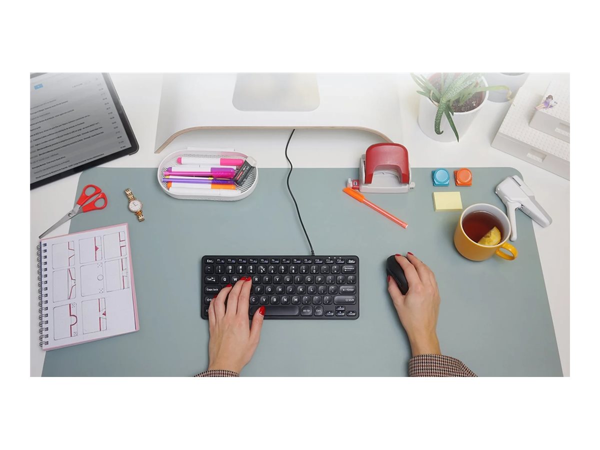 Perixx PERIBOARD-332B Mini Tastatur USB QWERTZ Weiße LED Schwarz