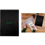 RHODIA Spiralnotizblock GREENPAD, DIN A4+, kariert, schwarz Maße 225 x 297 mm, mit Kopfspirale, Papier 90 g/qm, - 1 Stück (119926C)