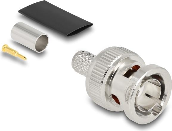 Delock BNC Stecker zum Crimpen RG59mit passendem Schrumpfschlauch (91771)