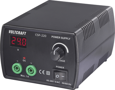 VOLTCRAFT CSP-220 Labornetzgerät, einstellbar Wechselspannung 0 - 24 V/AC 1 A (max.) 24 W Anzahl Ausgänge 1 x (VC-17193955)