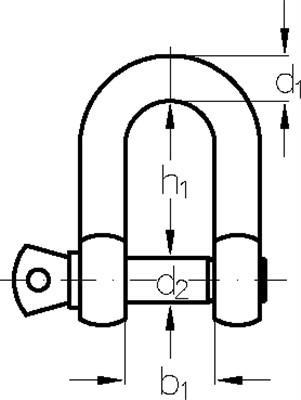 Wiedenmann Schäkel gerade Form NG 10 Edelstahl li.Breite 19mm VE1St (18sger10)