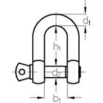 Wiedenmann Schäkel gerade Form NG 10 Edelstahl li.Breite 19mm VE1St (18sger10)