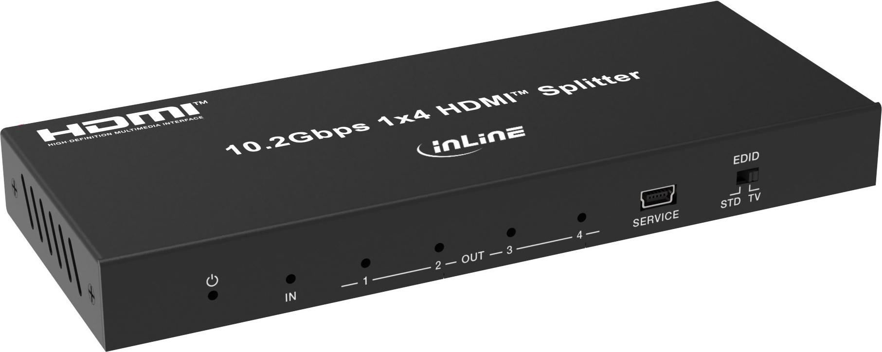 InLine® Video Splitter, 1x4, HDMI 4K/30Hz (57887B)