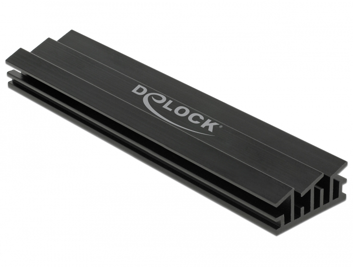 Delock M.2 SSD Kühlkörper 100 mm Aluminium Schwarz