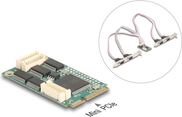 Delock Mini PCIe I/O full size 4 x Seriell RS-232 (95278)