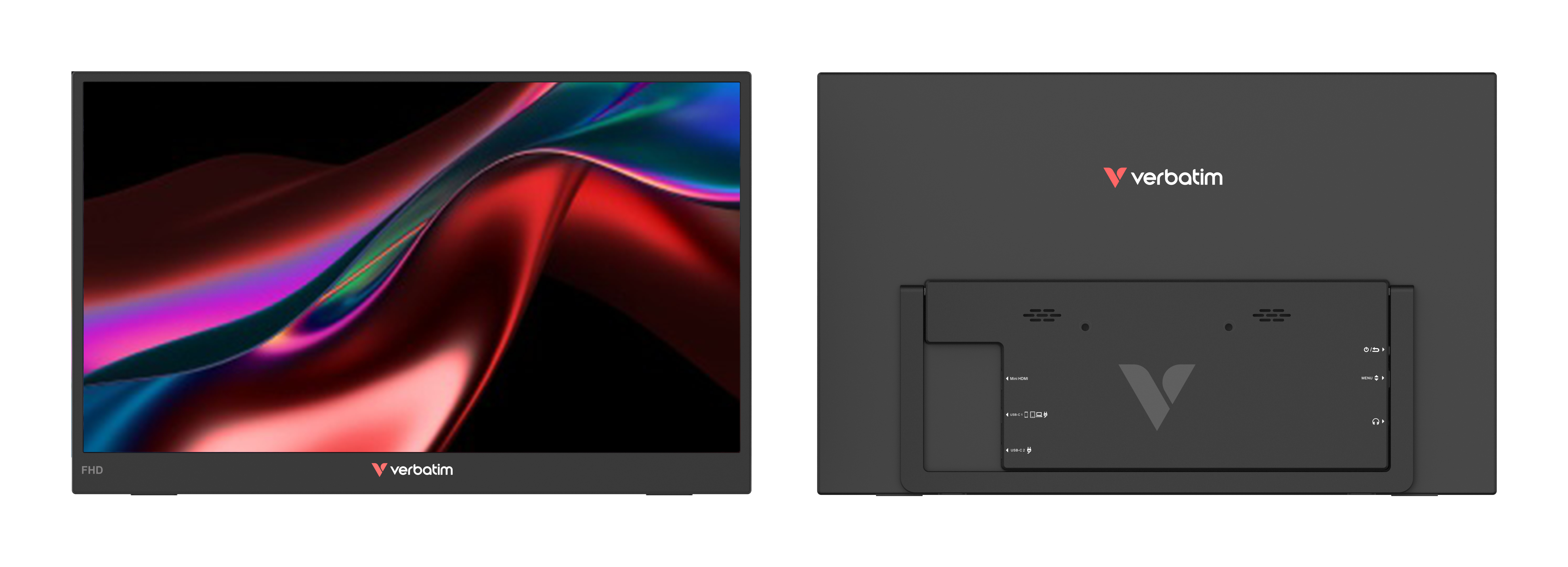 Verbatim Light Series Portable 15,6" FHD Monitor 1920 x 1080 Schwarz