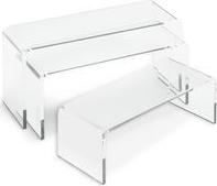 deflecto Podest rechteckig, transparent, 3er Set aus kristallklarem, hochwertigem Acryl, polierte - 1 Stück (DB-S1)