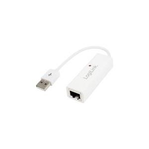 LogiLink USB 2.0 auf RJ45 Fast Ethernet Adapter, weiß Anschluss: USB-A Stecker, RJ45-Kupplung (UA0144B)