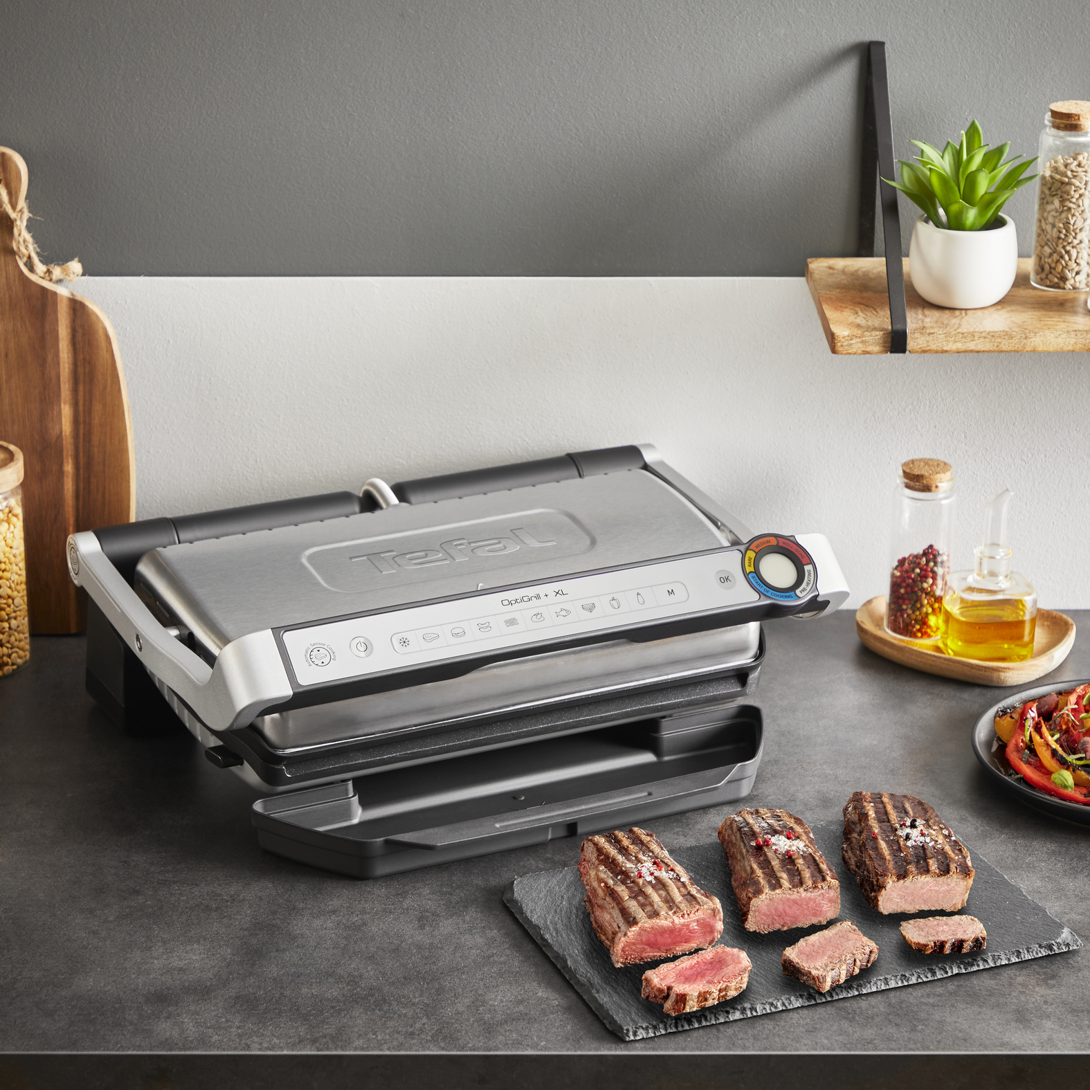 Tefal OptiGrill+ XL GC727D10 Kontaktgrill 2000 W 800 cm² Schwarz