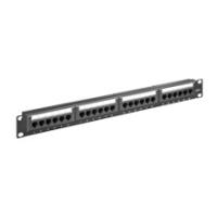 Wentronic Goobay CAT 6 48,30cm (19")  Patch Panel, 24 Port, Schwarz - UTP ungeschirmt, Schwarz (93866)