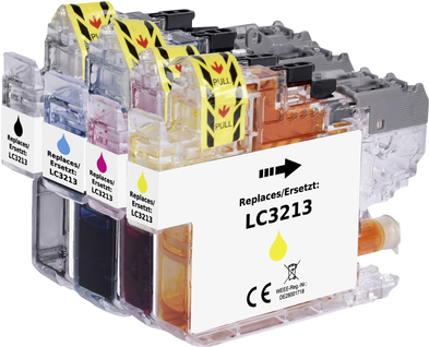 Renkforce Tinte Kombi-Pack ersetzt Brother LC-3213 (LC3213VALDR) Kompatibel Schwarz, Cyan, Magenta, Gelb RF-5679866 (RF-5679866)
