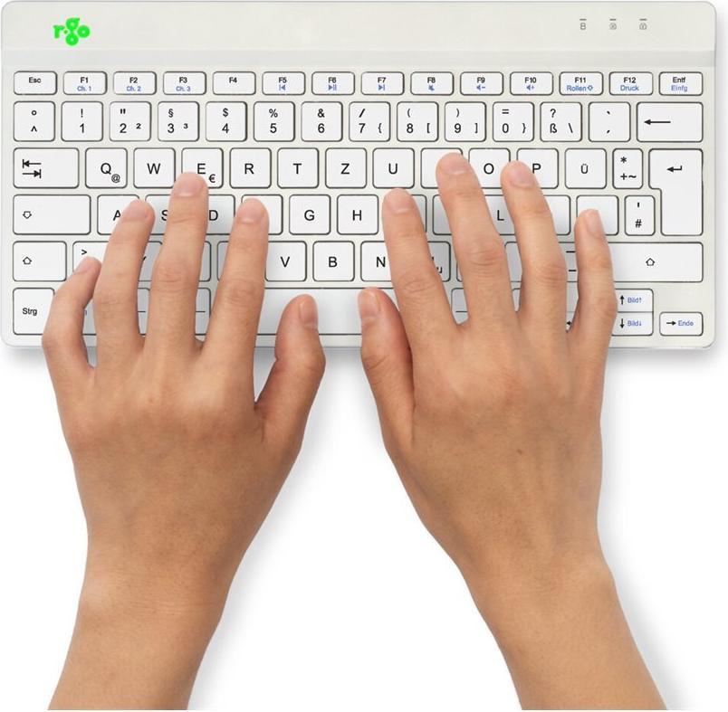 R-Go Compact Break RGOCODEWLWH Tastatur Bluetooth QWERTZ Deutsch Weiß