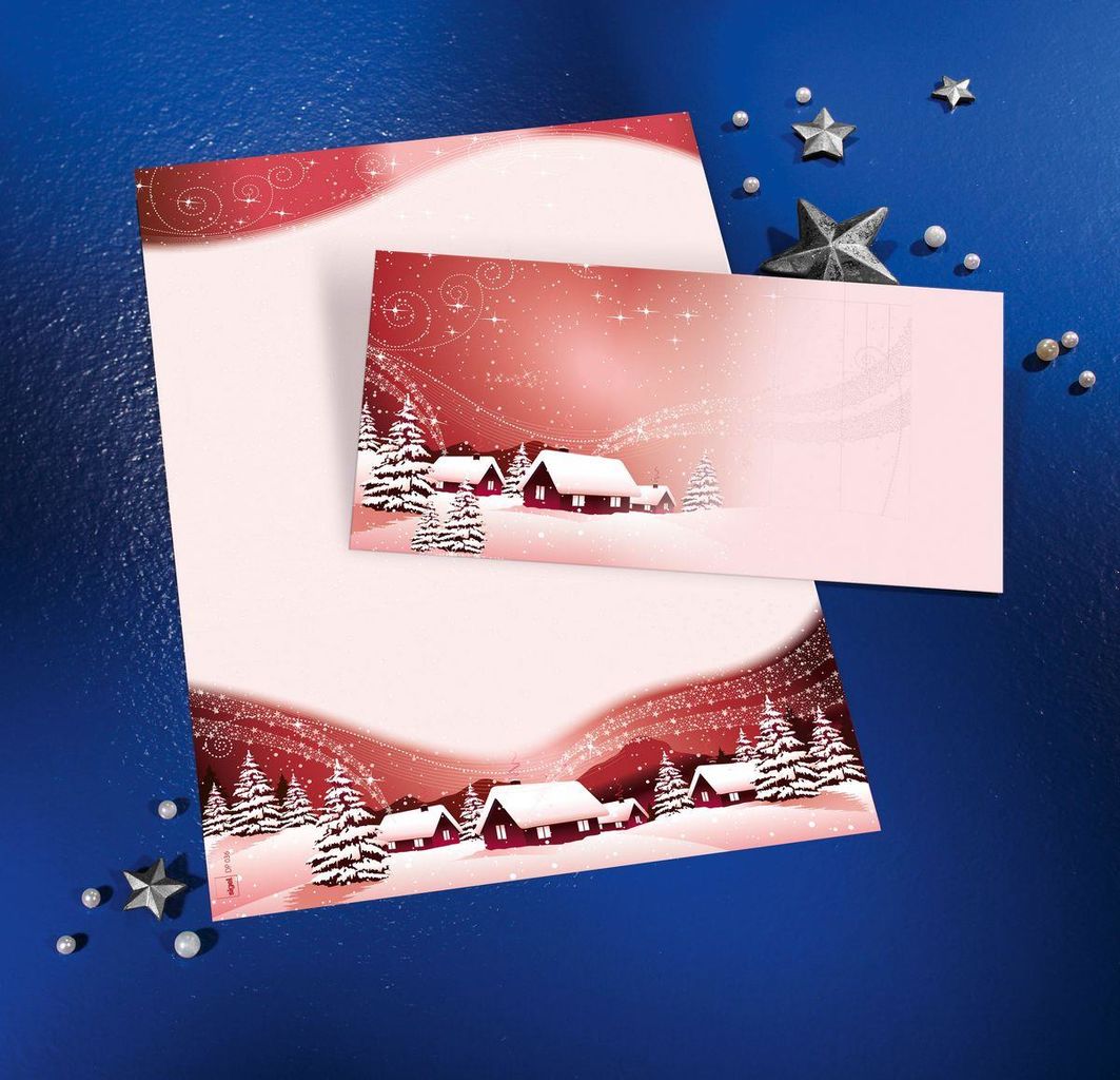 SIGEL Weihnachts-Umschlag \"Silent Night\", DIN lang gummiert, Spezialpapier, für Inkjet/Laser/Kopiere
