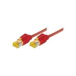 Patchkabel S/FTP, PiMF, Cat 6a, rot, 7,5 m Für 10 Gigabit/s, halogenfrei, mit Leoni-Kabel und Hirosesteckern TM31 (70707R)