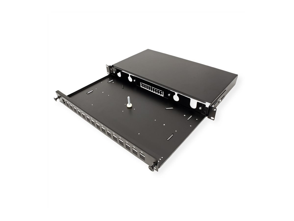 ROLINE 19" LWL Patchpanel Box für 16x Keystones 1U Schwarz