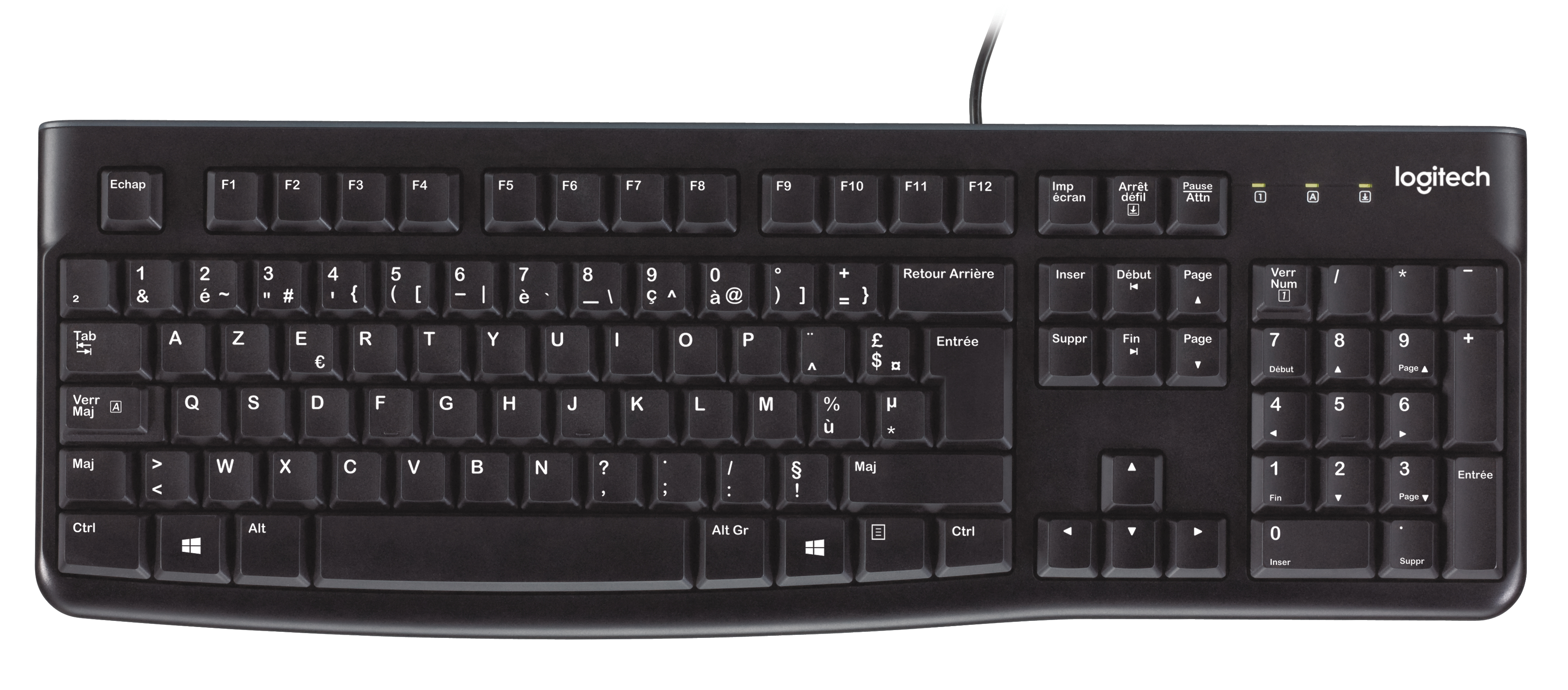 Logitech K120 Tastatur USB AZERTY Französisch Schwarz