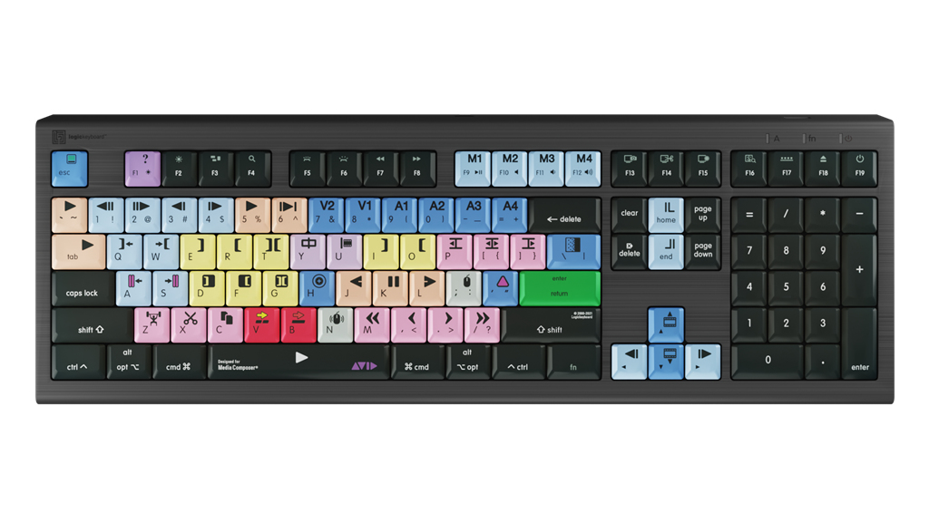 LogicKeyboard Astra 2 Avid Media Composer Tastatur QWERTZ USB Beleuchtet Grau