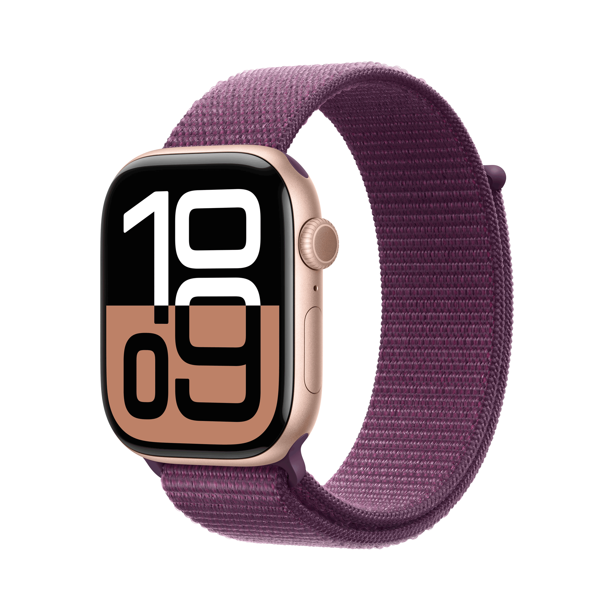 Apple Watch Series 10 GPS + Cellular 46mm Rose Gold Aluminium Case mit Plum Sport Band (MWY83QF/A)