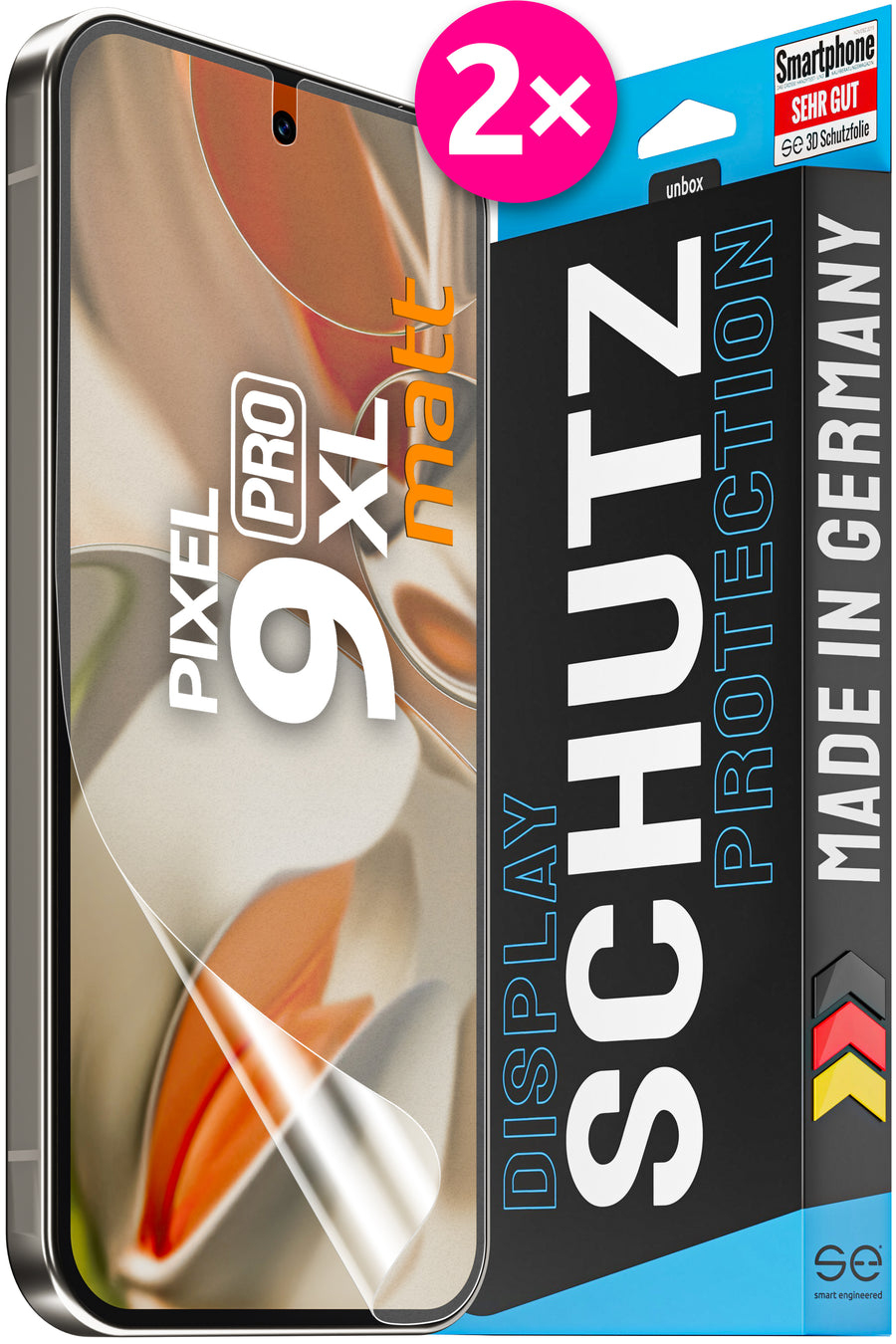 smart.engineered 3D Schutzfolie Google Pixel 9 Pro XL 6.8" Transparent