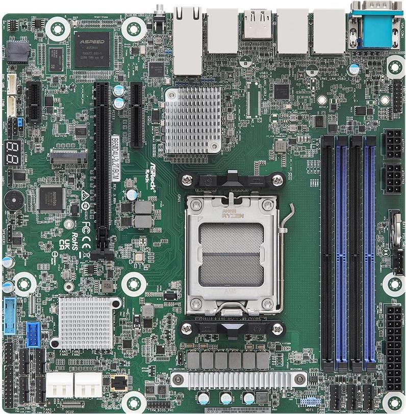 Asrock B650D4U-2L2T/BCM Motherboard AMD B650 Express Buchse AM5 micro ATX (B650D4U-2L2T/BCM)