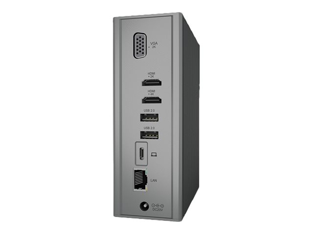 ICY BOX IB-DK2262AC Dockingstation USB-C 2x HDMI VGA 1GbE Anthrazit