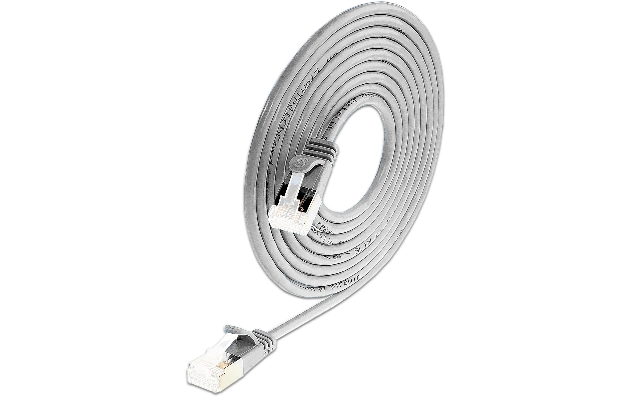Wirewin SLIM-LS-K6A 3.0 36 CAT 6a Patchkabel 3 m U/FTP Grau 36er-Pack