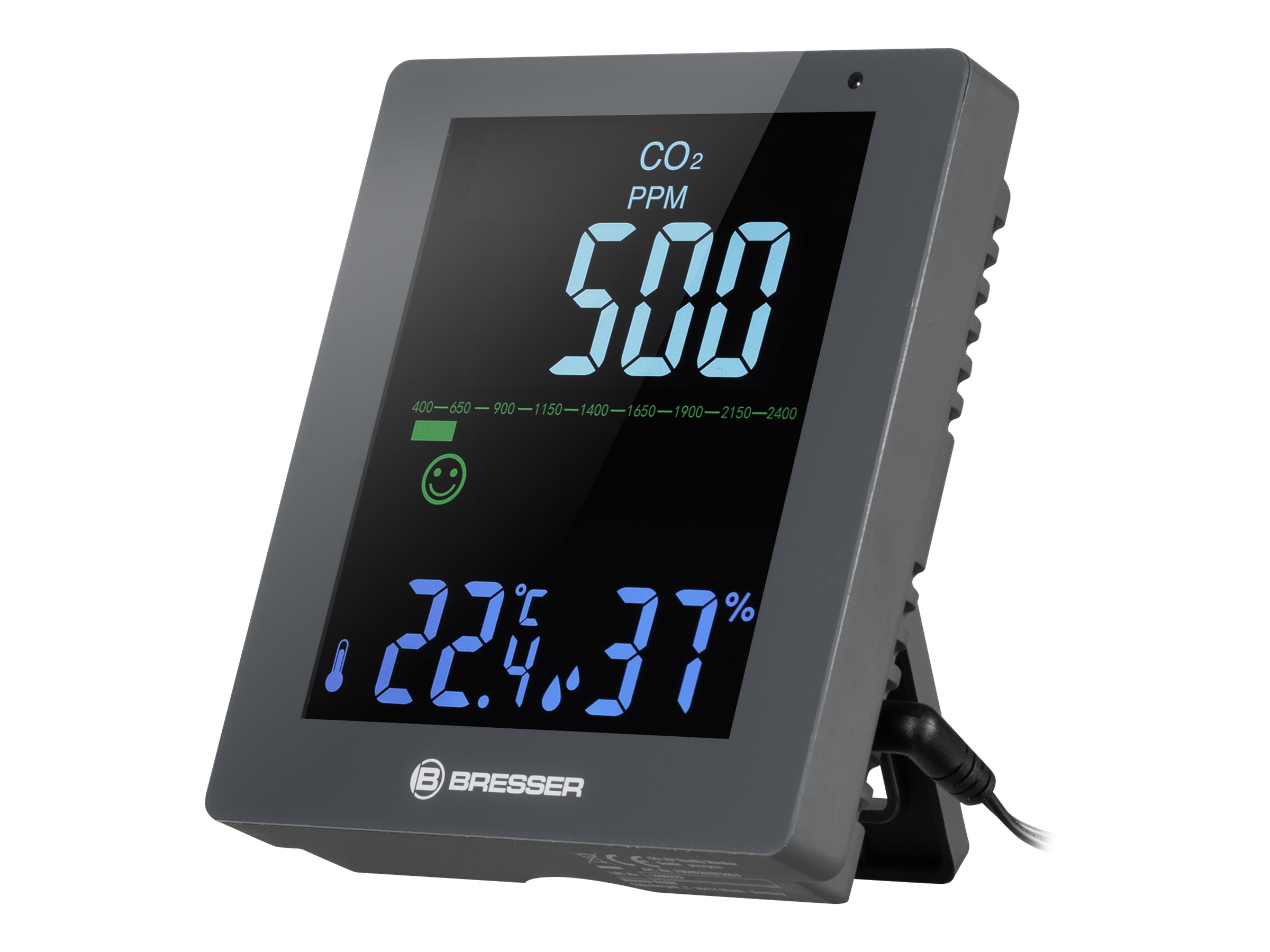 Bresser Smile Thermo-Hygro-CO2-Messgerät Grau