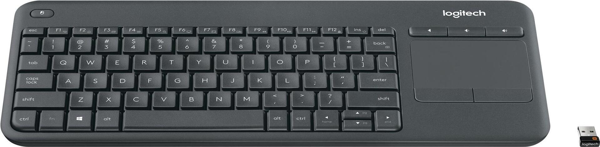 Logitech Wireless Touch Keyboard K400 Plus QWERTZ Deutsch Schwarz