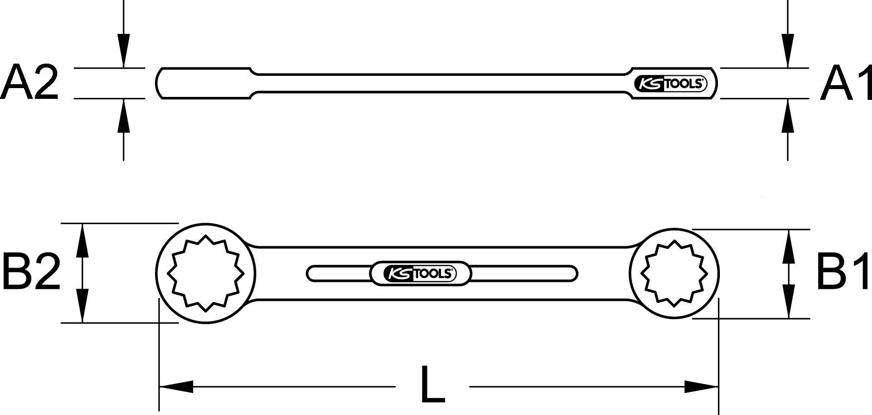 KS TOOLS CHROMEplus Doppel-Ringschlüssel, XL, 17x19mm (518.0826)