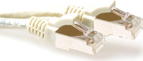 ACT Ivory 5 meter SFTP CAT6A patch cable snagless with RJ45 connectors. Cat6a s/ftp sngaless iv 5.00m (FB6005)