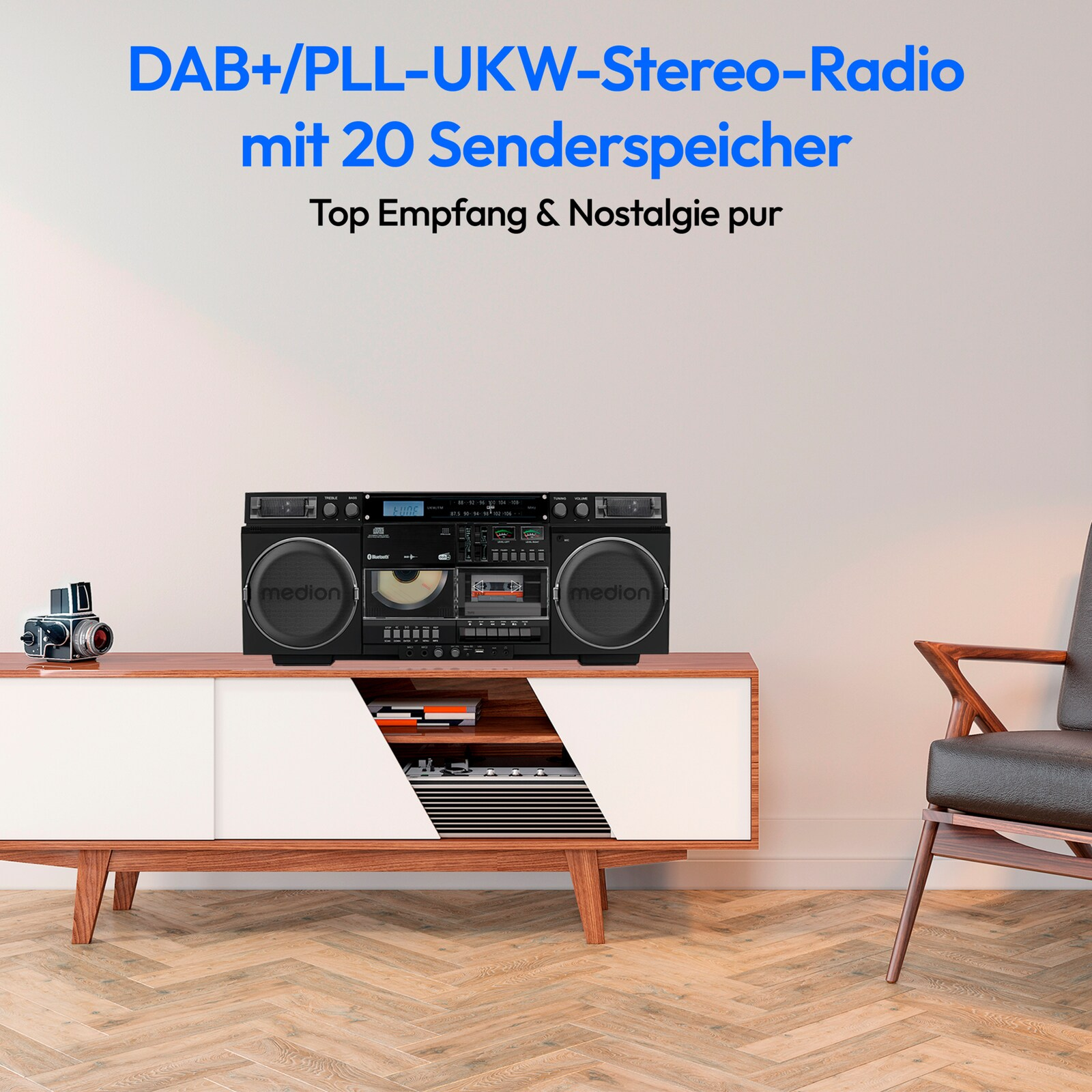 Medion LIFE P66538 Retro-Boombox Schwarz