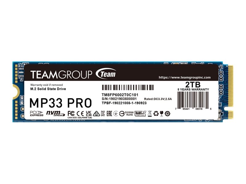 Team Group MP33 Pro 2 TB M.2 2280 NVMe PCIe 3.0 x4 SSD