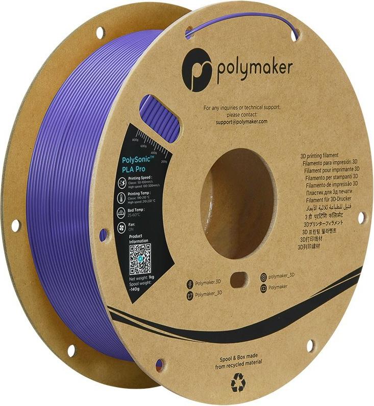 PLA PRO HS TOUGH 1,75mm PURPLE 1kg POLYMAKER POLYSONIC 3D FILAMENT (PA13008)