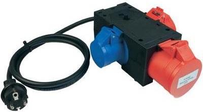 Benning Messadapter [ Schutzkontakt-Stecker - CEE-Cara-Kupplung, CEE-Kupplung] 3-fach CEE Messadapter Rot, Blau (044147)