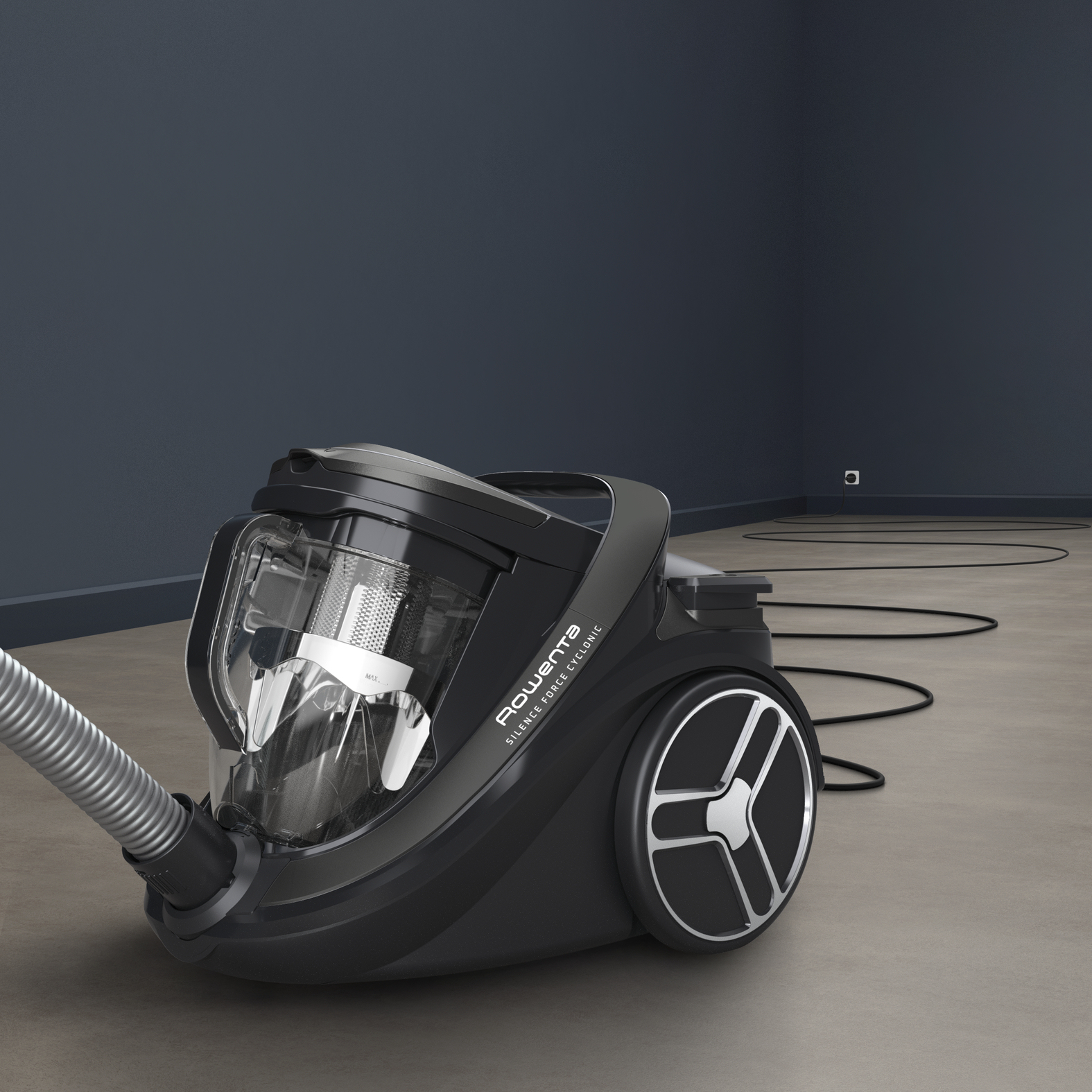 Rowenta Silence Force Cyclonic Parkett RO7935 Beutelloser Staubsauger 500 W Schwarz