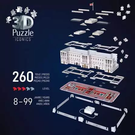 Ravensburger Iconics Buckingham Palace 3D-Puzzle mit LED 216 Teile