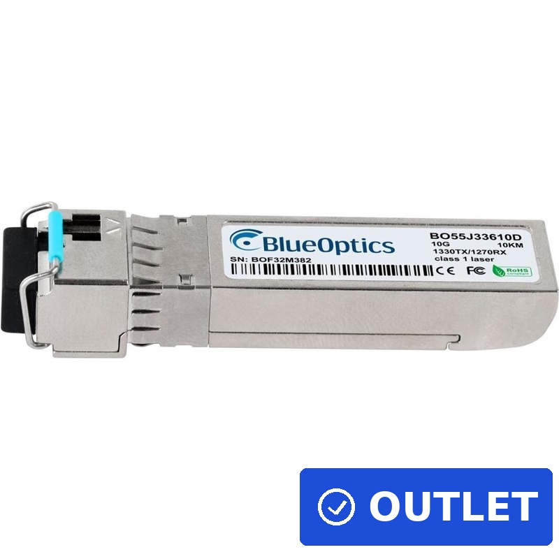 Kompatibler H3C SFP-XG-LX-SM1330-BIDI BlueOptics BO55J33610D SFP+ Bidi Transceiver, LC-Simplex, 10GBASE-BX-D, Singlemode Fiber, TX1330nm/RX1270nm, 10KM, DDM, 0°C/+70°C (SFP-XG-LX-SM1330-BIDI-BO) (geöffnet)