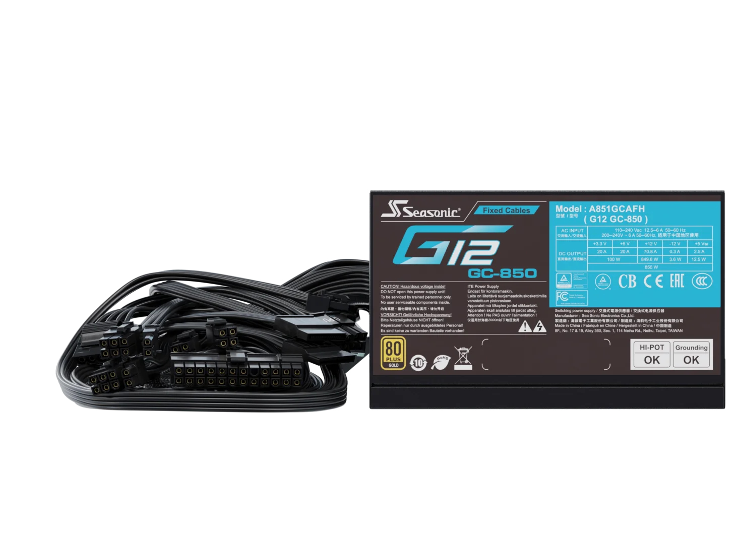 Seasonic G12 GC-850 850 W PC-Netzteil 80 PLUS Gold Schwarz