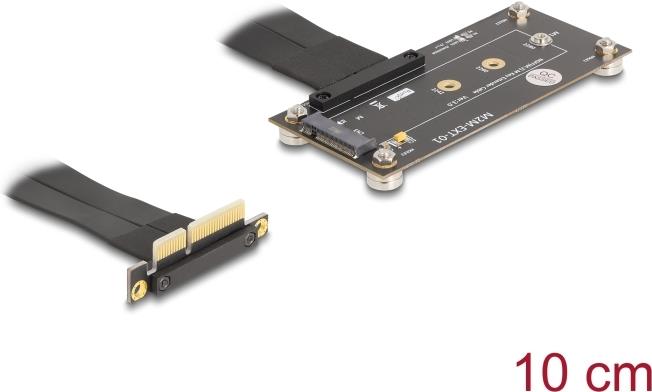 Delock Adapter PCIe 3.0 x4 Stecker 90° gewinkelt zu M.2 Key M Buchse mit Kabel 10 (81502)