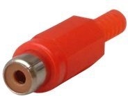 Cinch Buchse, Kennung rot, für Kabeldurchmesser bis 4 mm (10805B)