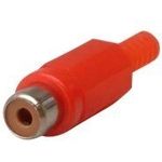 Cinch Buchse, Kennung rot, für Kabeldurchmesser bis 4 mm (10805B)