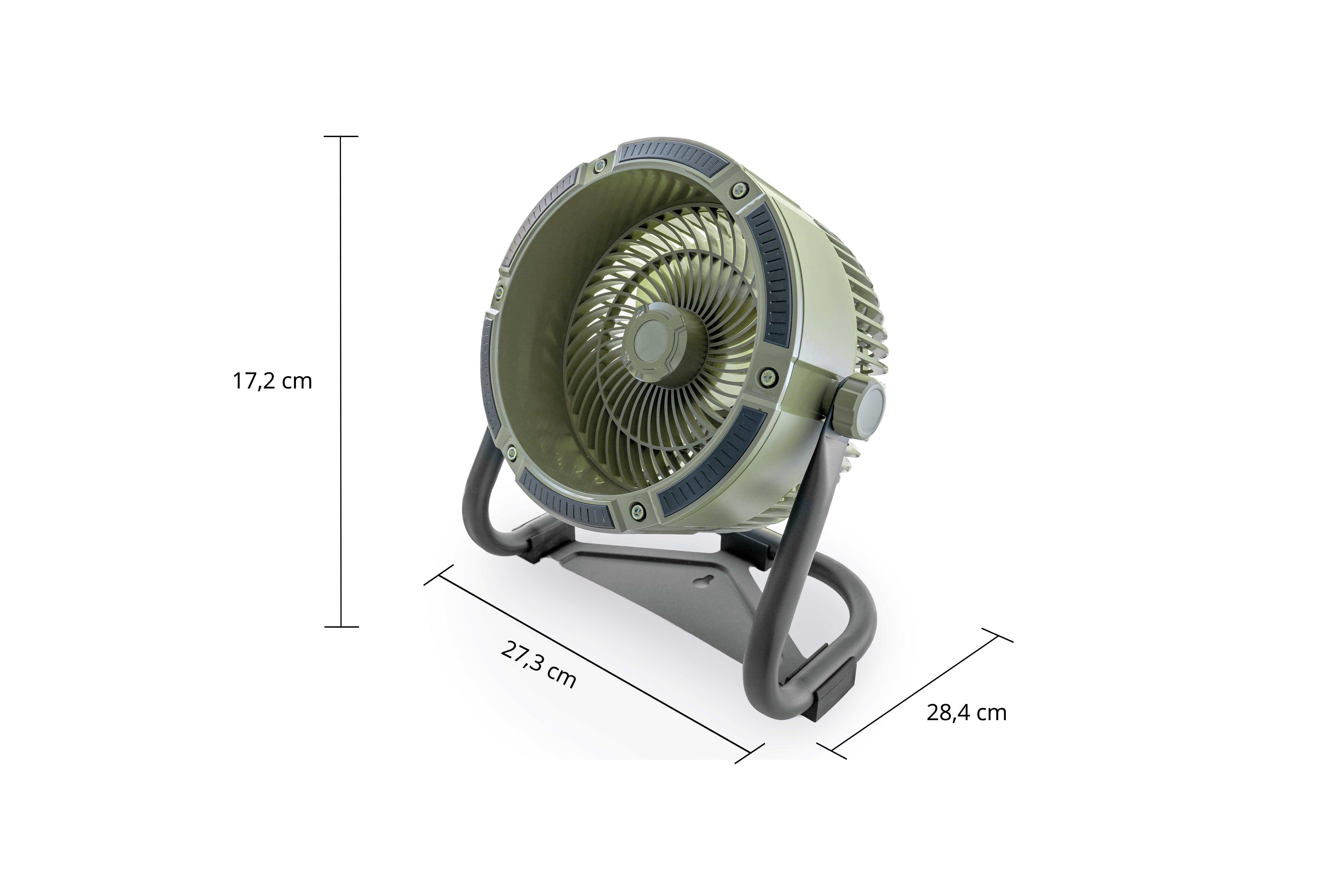 Unold Akku-Ventilator Outdoor 86656 10W 4 Geschwindigkeitsstufen Ø18,5cm Grün