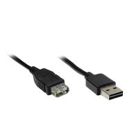 Verlängerungskabel USB 2.0 EASY Stecker A an Buchse A, schwarz, 1,8m, Good Connections® (2511-EU02)