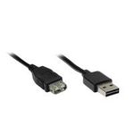 Verlängerungskabel USB 2.0 EASY Stecker A an Buchse A, schwarz, 1,8m, Good Connections® (2511-EU02)