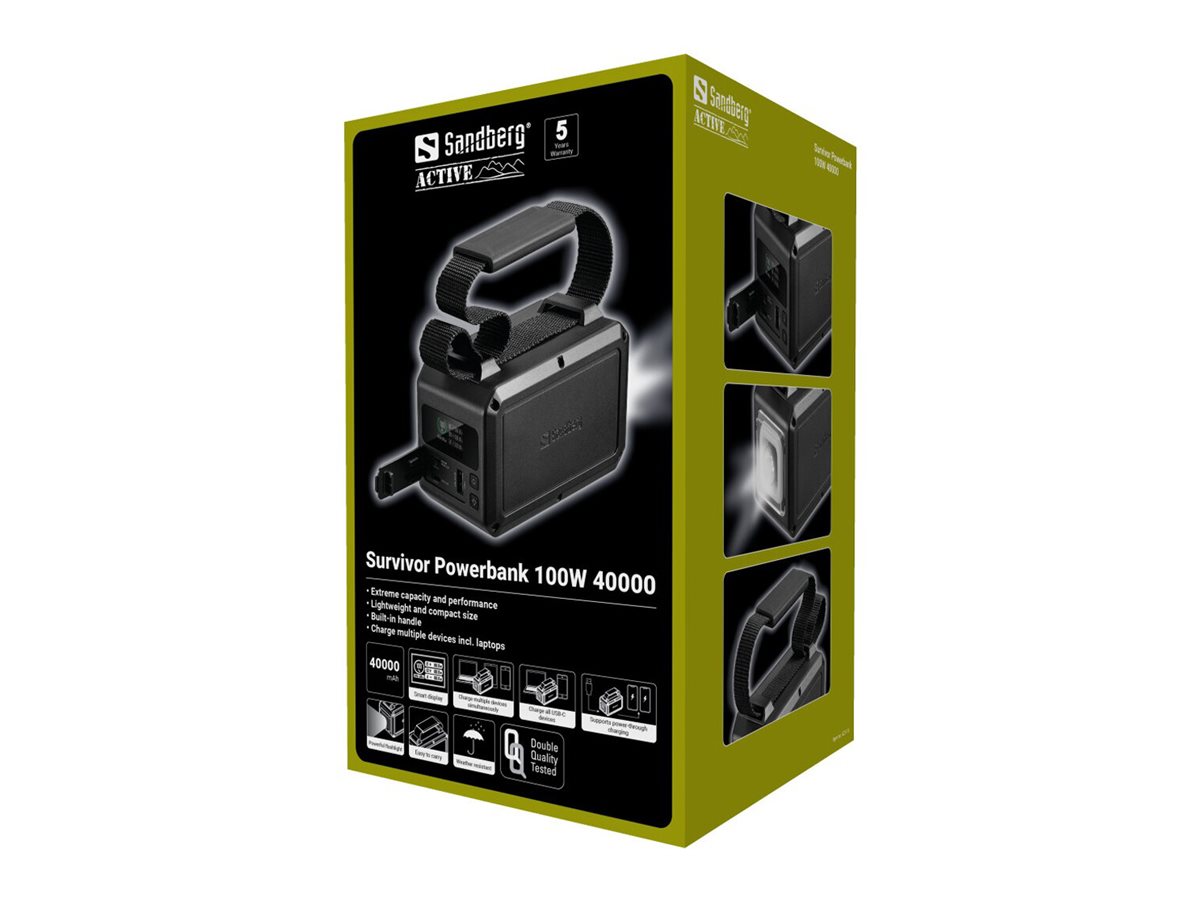 SANDBERG Survivor Powerbank 40000 mAh 100 W Schwarz