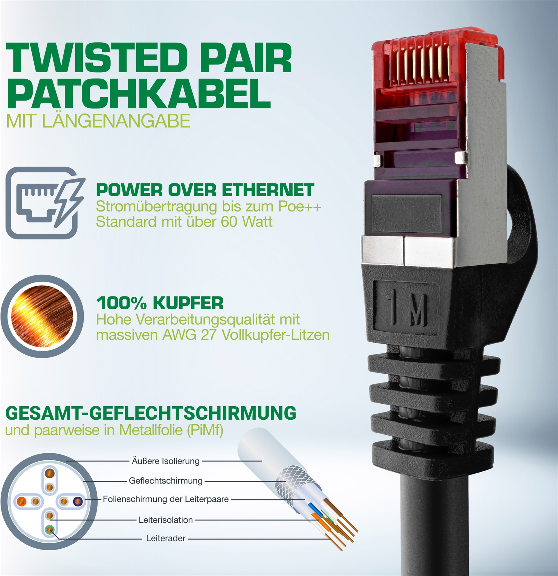 InLine Patchkabel S/FTP (PiMf) Cat.6 2 m Orange