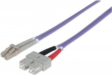 Intellinet Glasfaser LWL Anschlusskabel [1x LC-Stecker - 1x SC-Stecker] 50/125µ Multimode OM4 2 m Intellinet (750929)