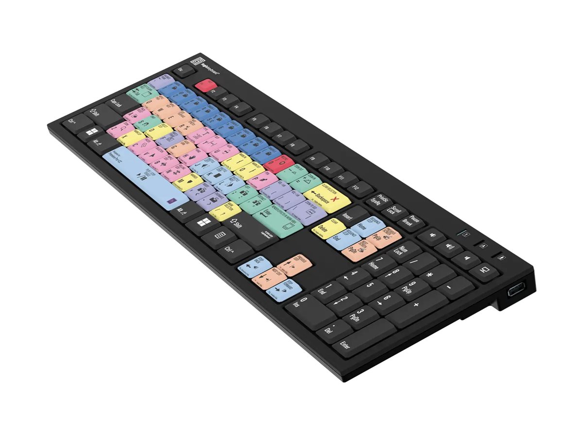 LogicKeyboard Nero Slim Line Adobe Premiere Pro CC Tastatur USB QWERTZ Deutsch Schwarz Mehrfarbig